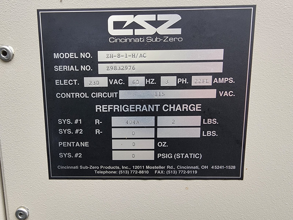 Cincinnati Sub-Zero CSZ ZH-8-1-H/AC Main Control Circuit Board A80404-00