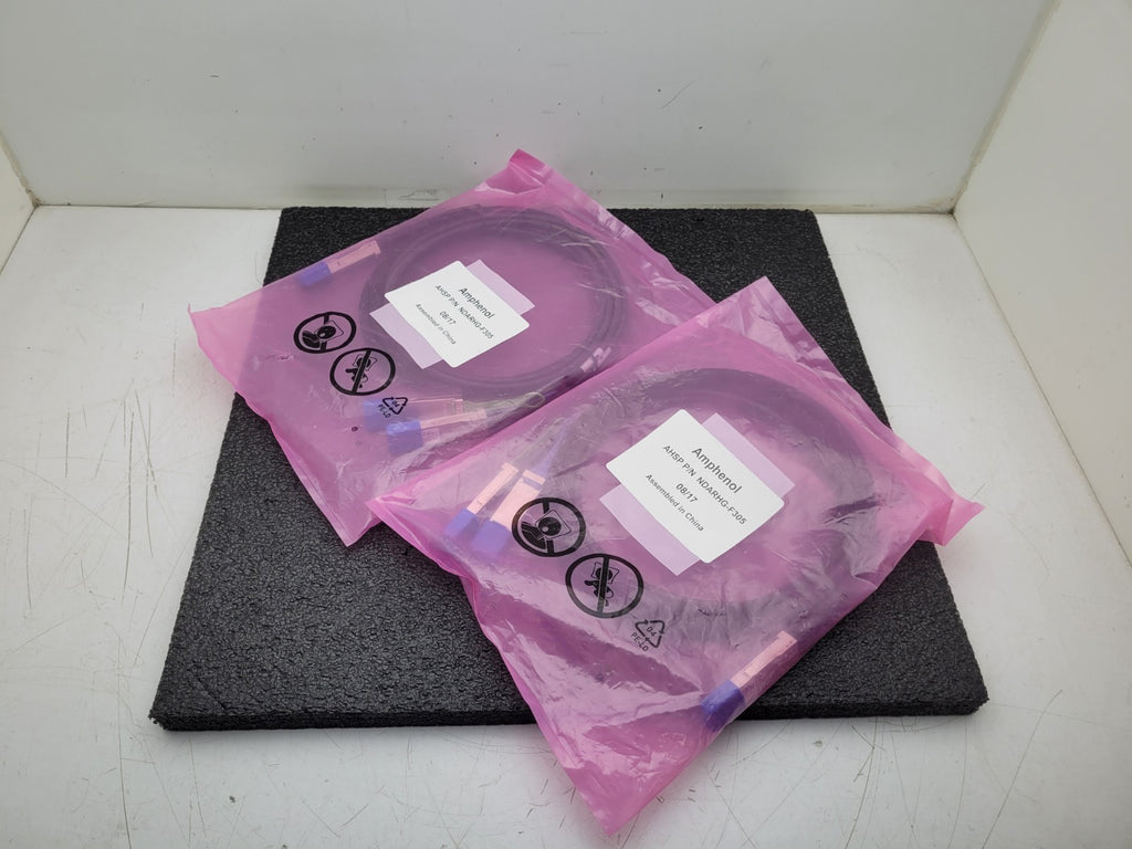 Lot of 2x Amphenol AHSP NDARHG-F305 2.5M QSFP to 2x QSFP NEW