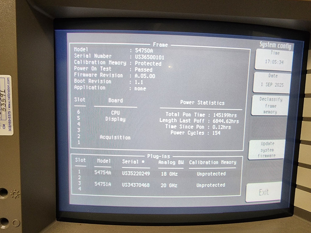 HP AGILENT 54750A 54754A 2CH 18GHz Differential TDR  54751A 20Ghz From HP Lab