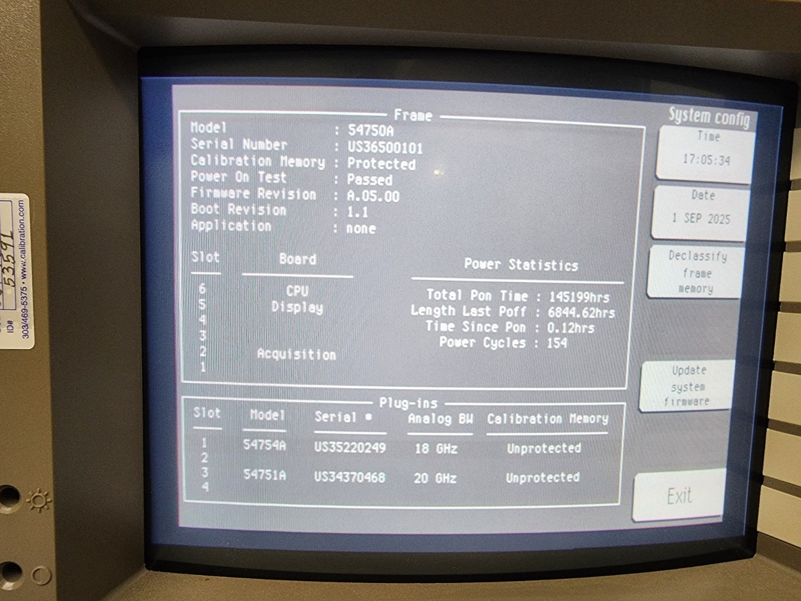 HP AGILENT 54750A 54754A 2CH 18GHz Differential TDR  54751A 20Ghz From HP Lab