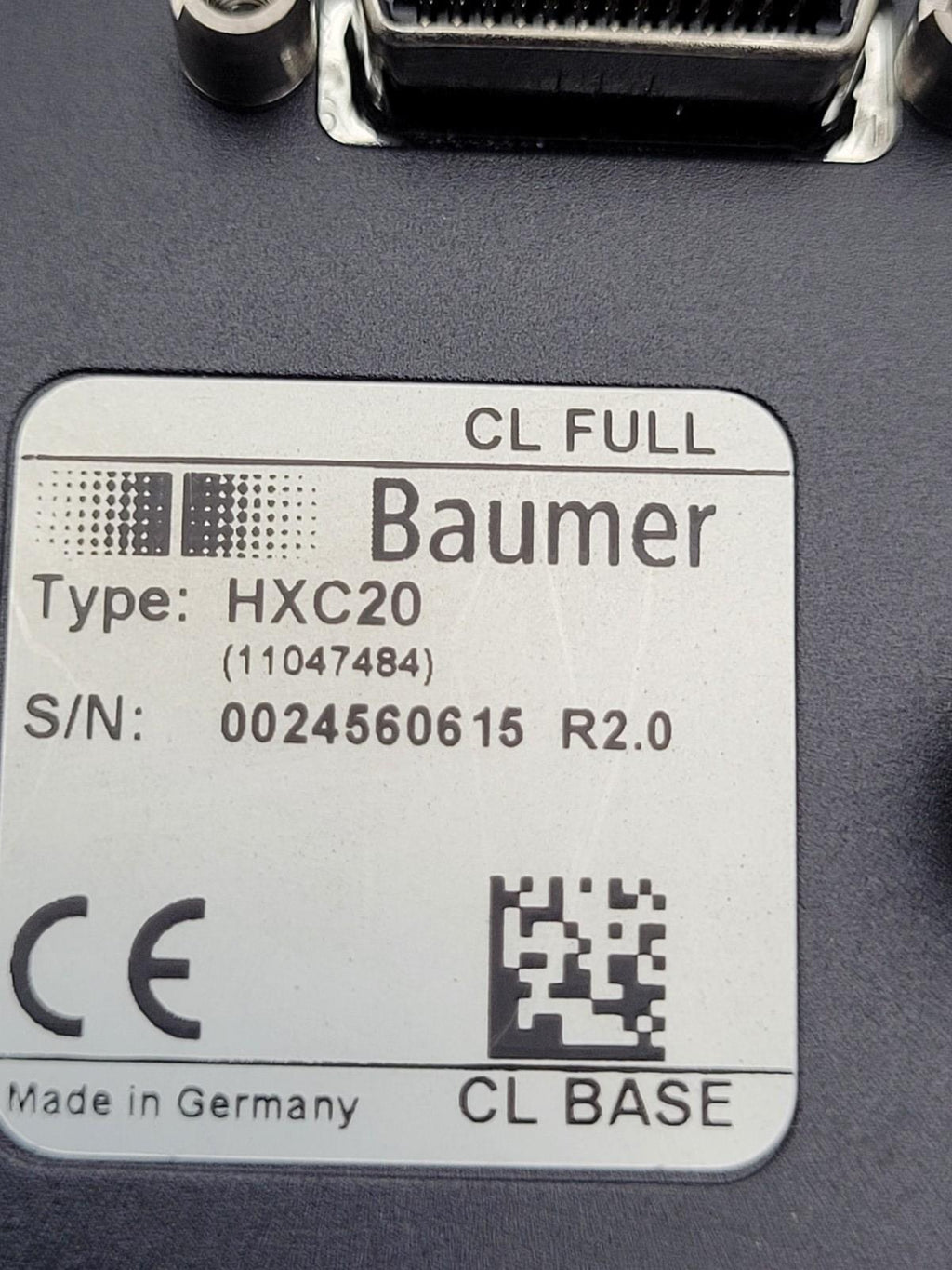 Baumer HXC20 Monochrome High-Speed Industrial Camera 2MP Camera Link