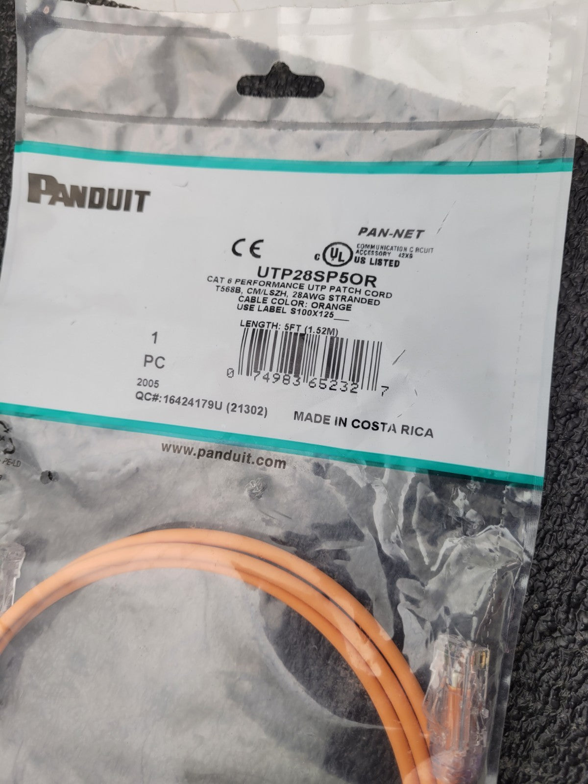 Lot 17x PANDUIT UTP28SP5OR UTP28SP3  CAT 6 Performance UTP Patch Cable 3ft 28AWG