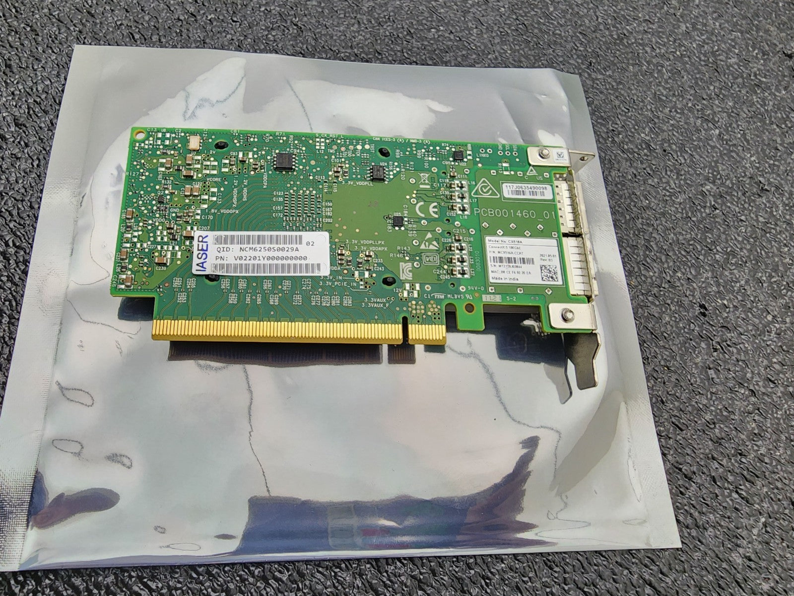 Mellanox CX516A 100GbE QSFP28 Dual Port ConnectX-5 PCIe x16 Adapter Half Height