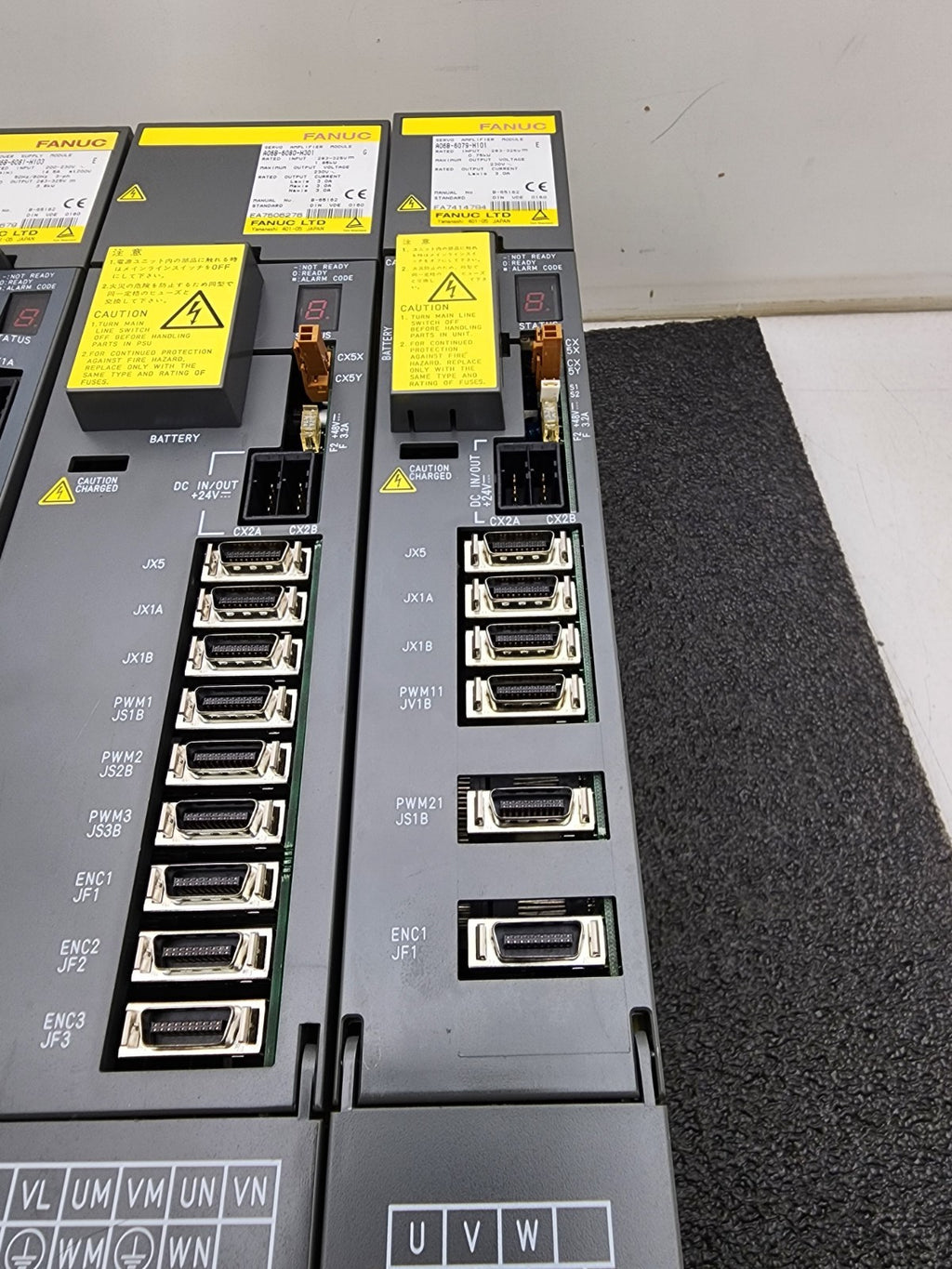 FANUC Power Supply +2 Servo Amplifiers A06B-6080-H301 A06B-6079-H101