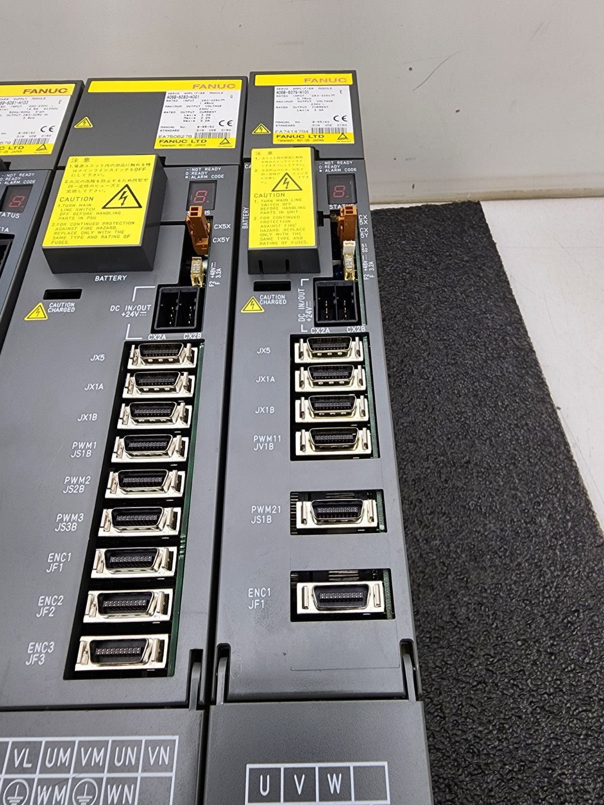 FANUC Power Supply +2 Servo Amplifiers A06B-6080-H301 A06B-6079-H101