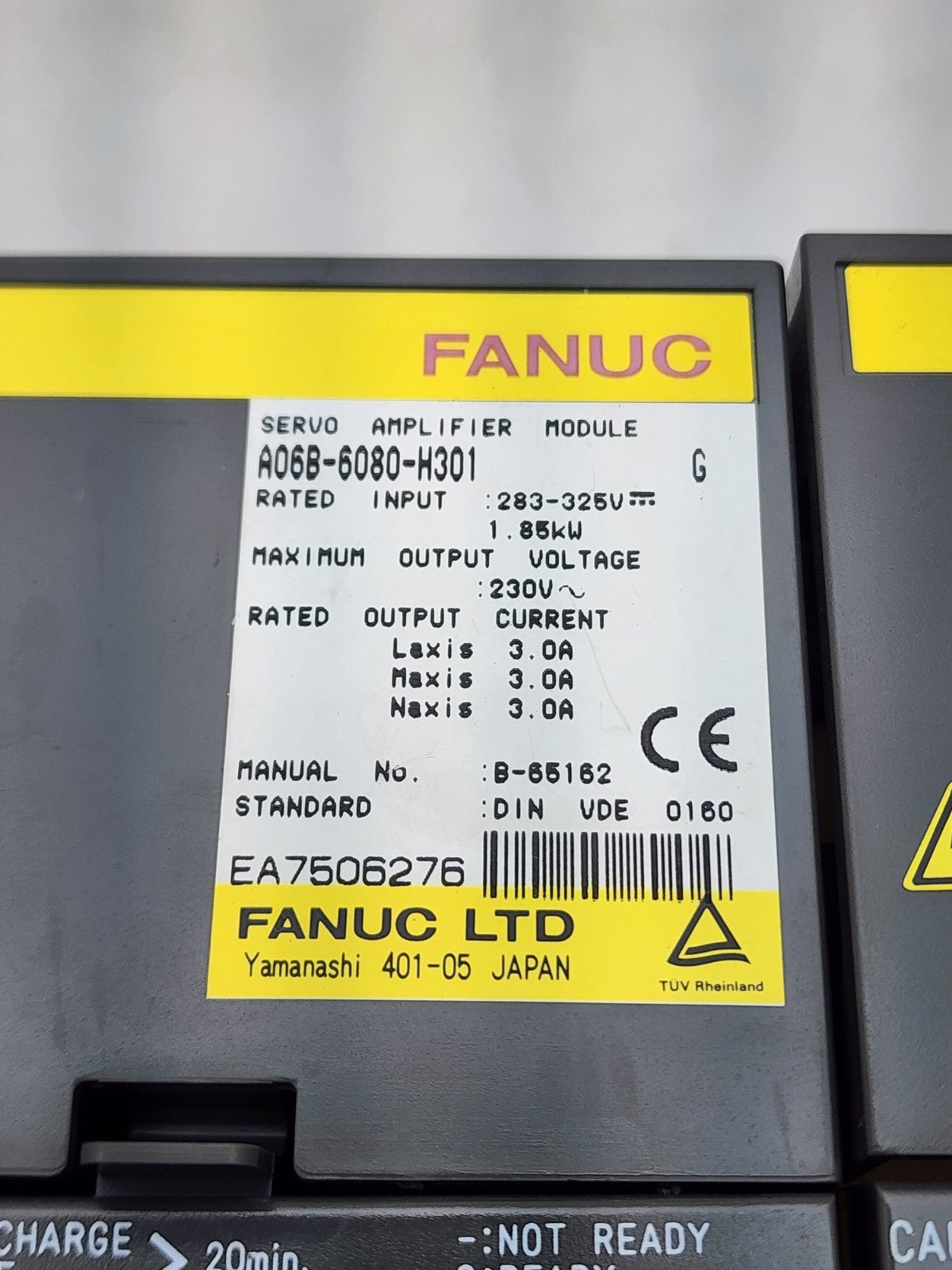 FANUC Power Supply +2 Servo Amplifiers A06B-6080-H301 A06B-6079-H101