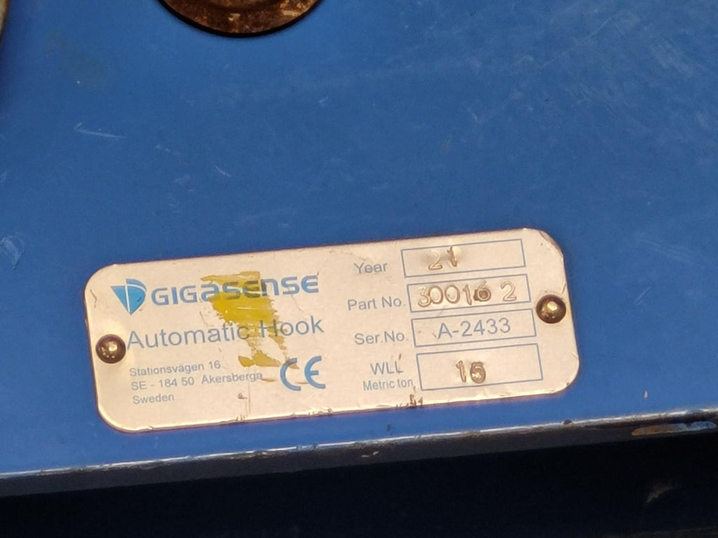 GIGASENSE IS PIAB 12 TON Automatic Safety Locking Crane Lifting Hook 300162