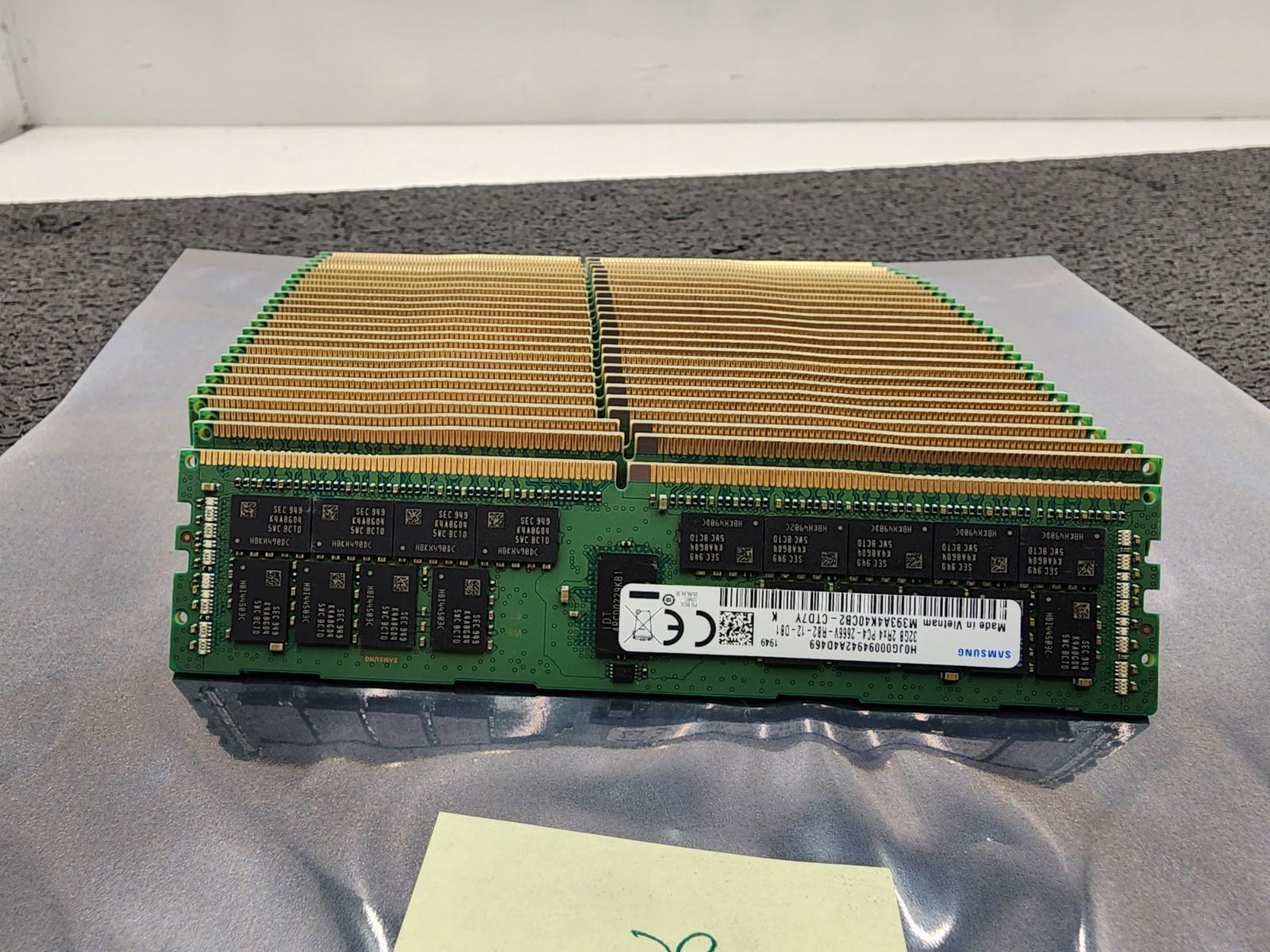 Lot of 28x Samsung 32GB 2Rx4 DDR4-2666 ECC Server Memory Ram M393A4K40CB2-CTD7Y