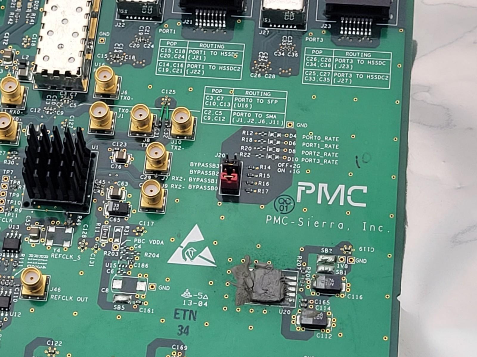 PMC Sierra PMC-2031155 PBC 4 Port Evaluation Board 2003 w/ Intel SFF 2x5 EVA