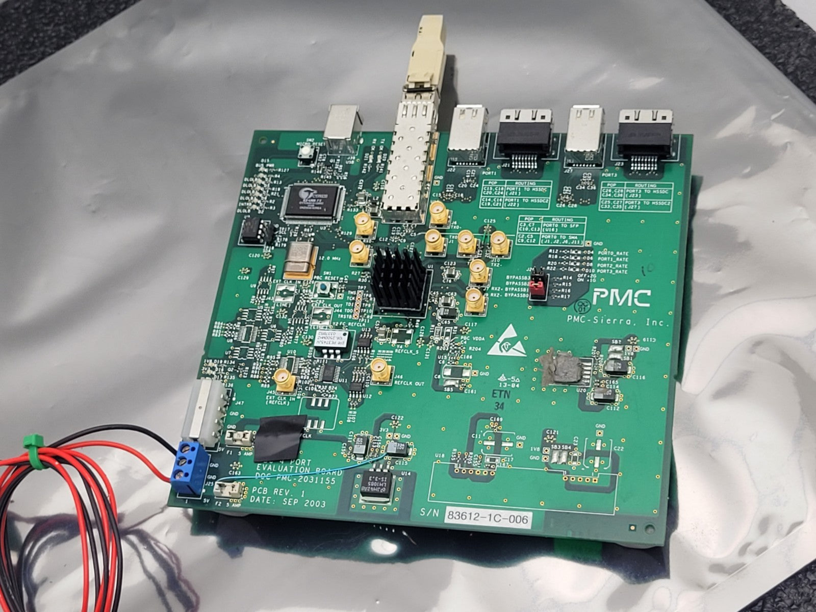 PMC Sierra PMC-2031155 PBC 4 Port Evaluation Board 2003 w/ Intel SFF 2x5 EVA