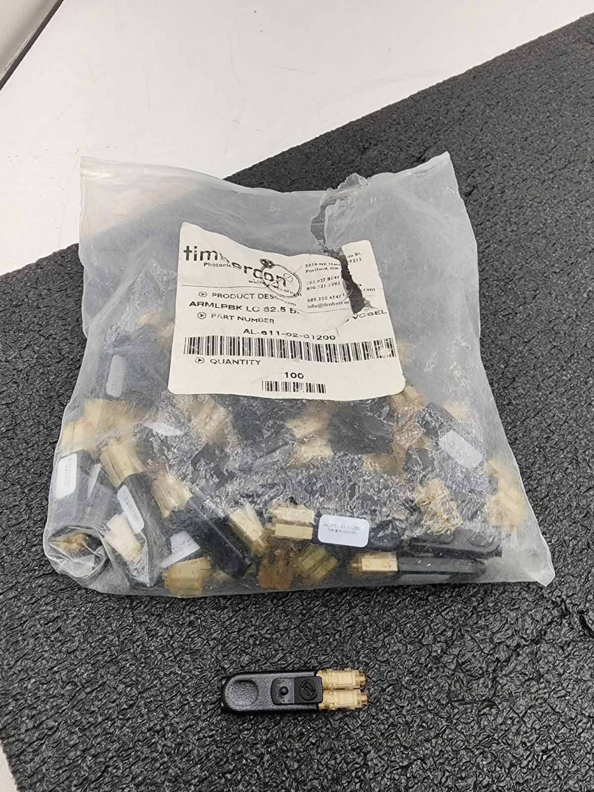 Lot of 46 AL-611-02-01200 Loopback Fiber Optic 1310 FP Timbercon 0dB @ 850ZVCSEL