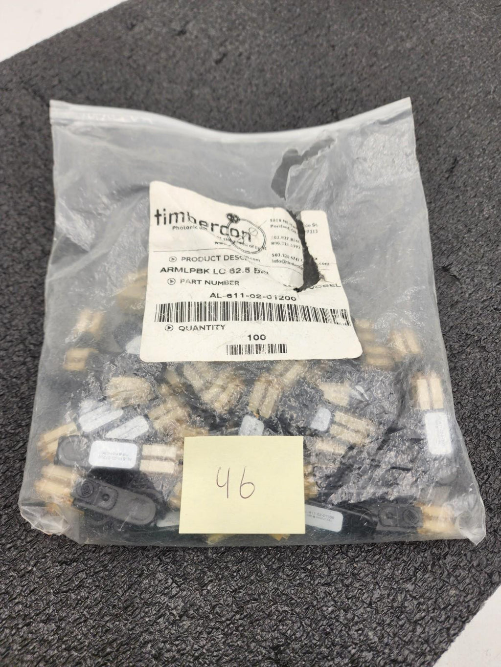 Lot of 46 AL-611-02-01200 Loopback Fiber Optic 1310 FP Timbercon 0dB @ 850ZVCSEL