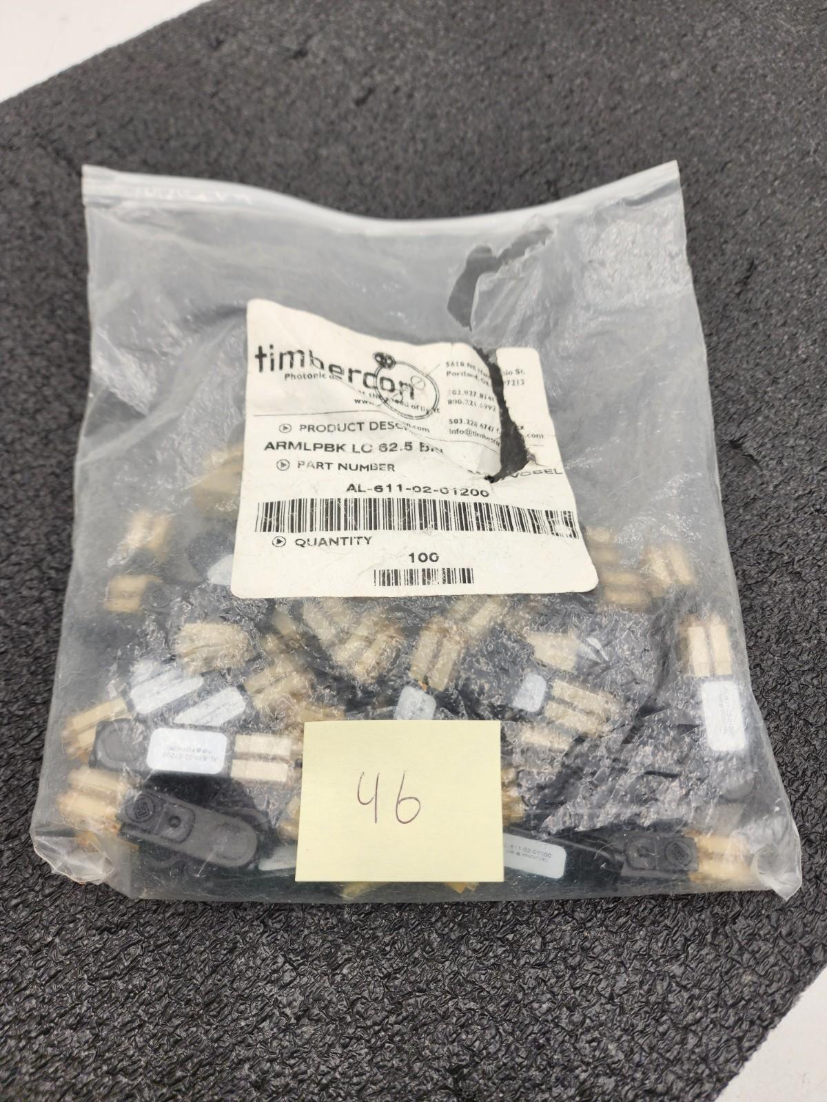 Lot of 46 AL-611-02-01200 Loopback Fiber Optic 1310 FP Timbercon 0dB @ 850ZVCSEL