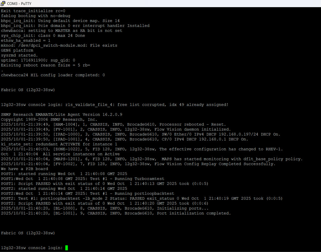 Brocade DS-6610B Brocade BR-G610 32Gb FC Switch w/ 8 Active Ports Needs Reset