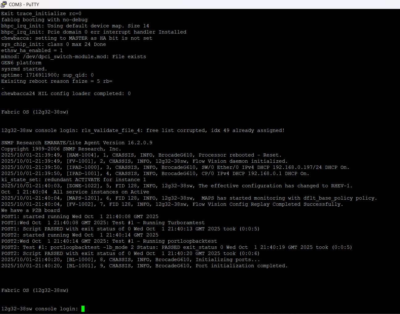 Brocade DS-6610B Brocade BR-G610 32Gb FC Switch w/ 8 Active Ports Needs Reset