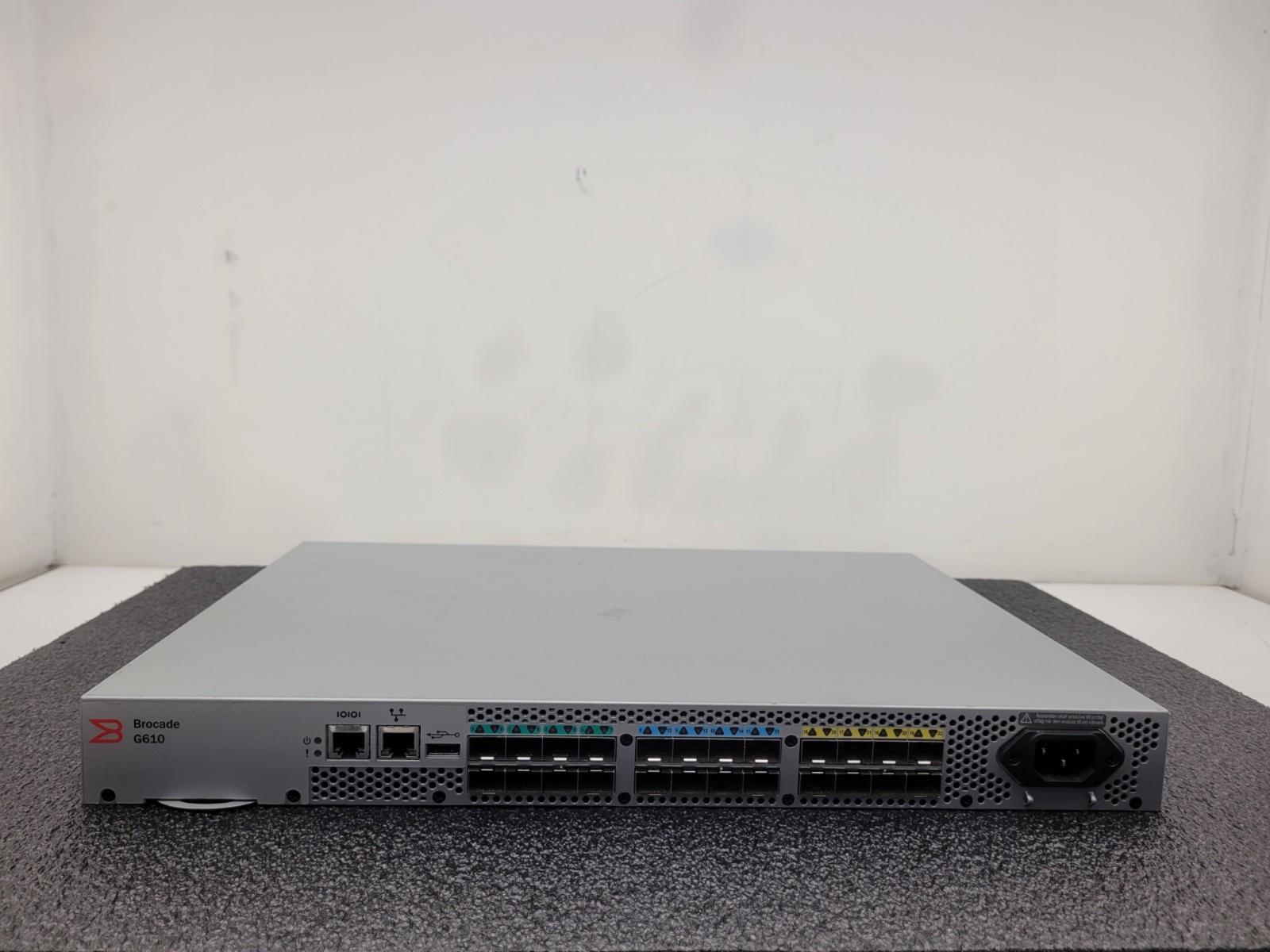 Brocade DS-6610B Brocade BR-G610 32Gb FC Switch w/ 8 Active Ports Needs Reset