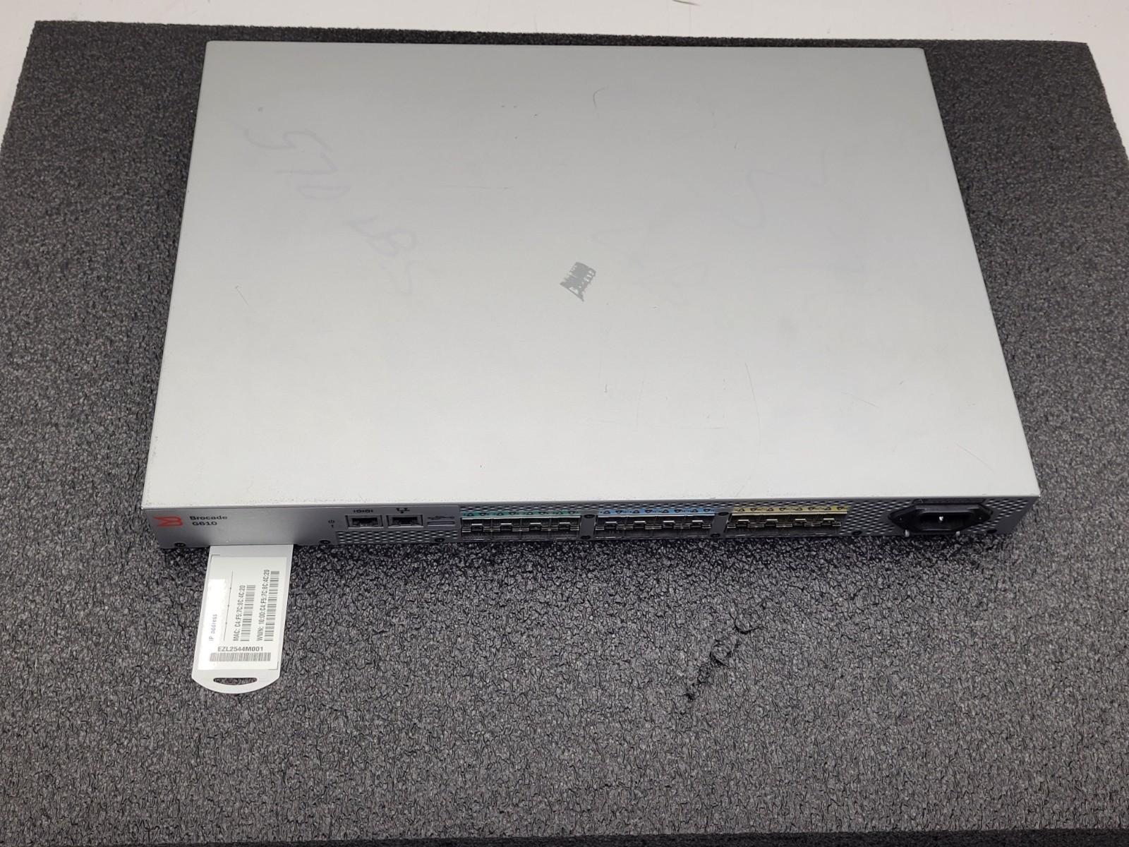 Brocade DS-6610B Brocade BR-G610 32Gb FC Switch w/ 8 Active Ports Needs Reset