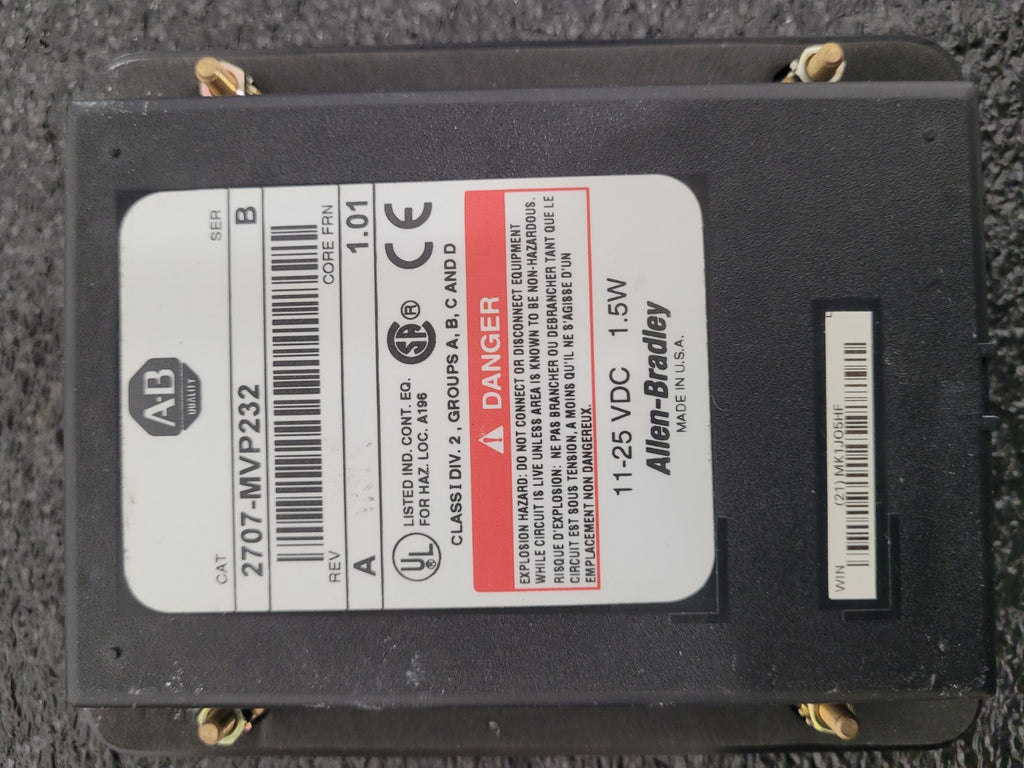 Allen Bradley 2707-MVP232 MicroView Operator Interface Panel Ser B +Cable, Power