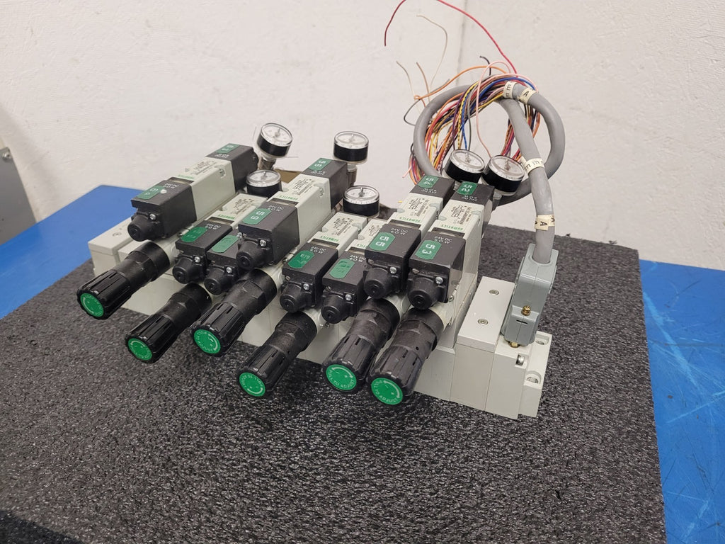 Numatics 8x Valve Solenoid 041SA400M0000F 6x Regulated Pneumatic Manifold N3