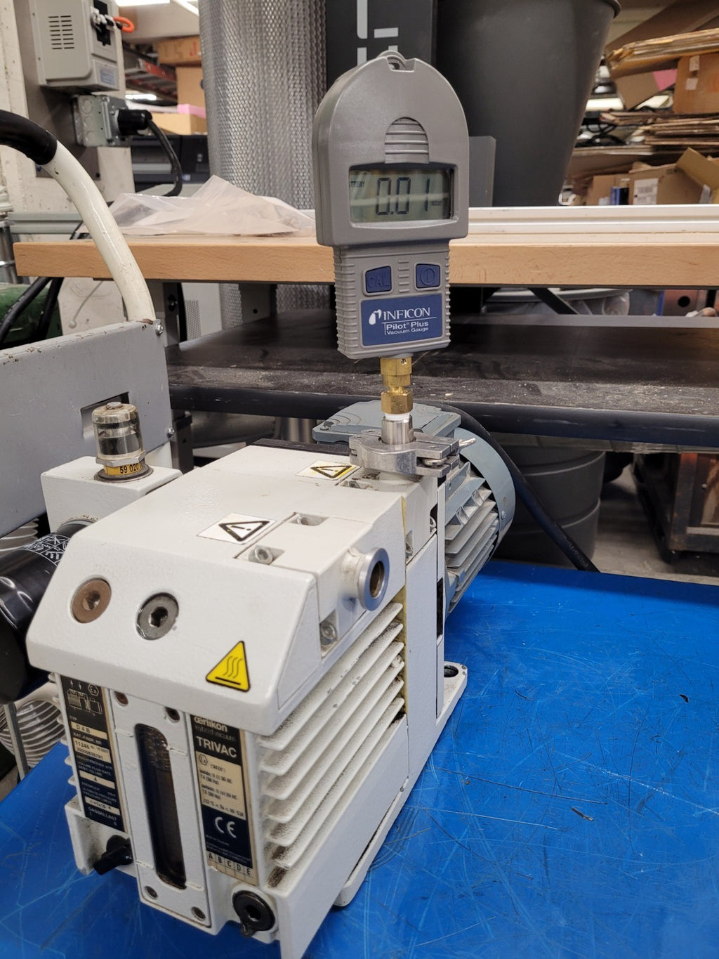 Leybold Trivac Rotary Vane Vacuum Pump D4B Load Tested Good 240/480VAC 1/3HP [B]