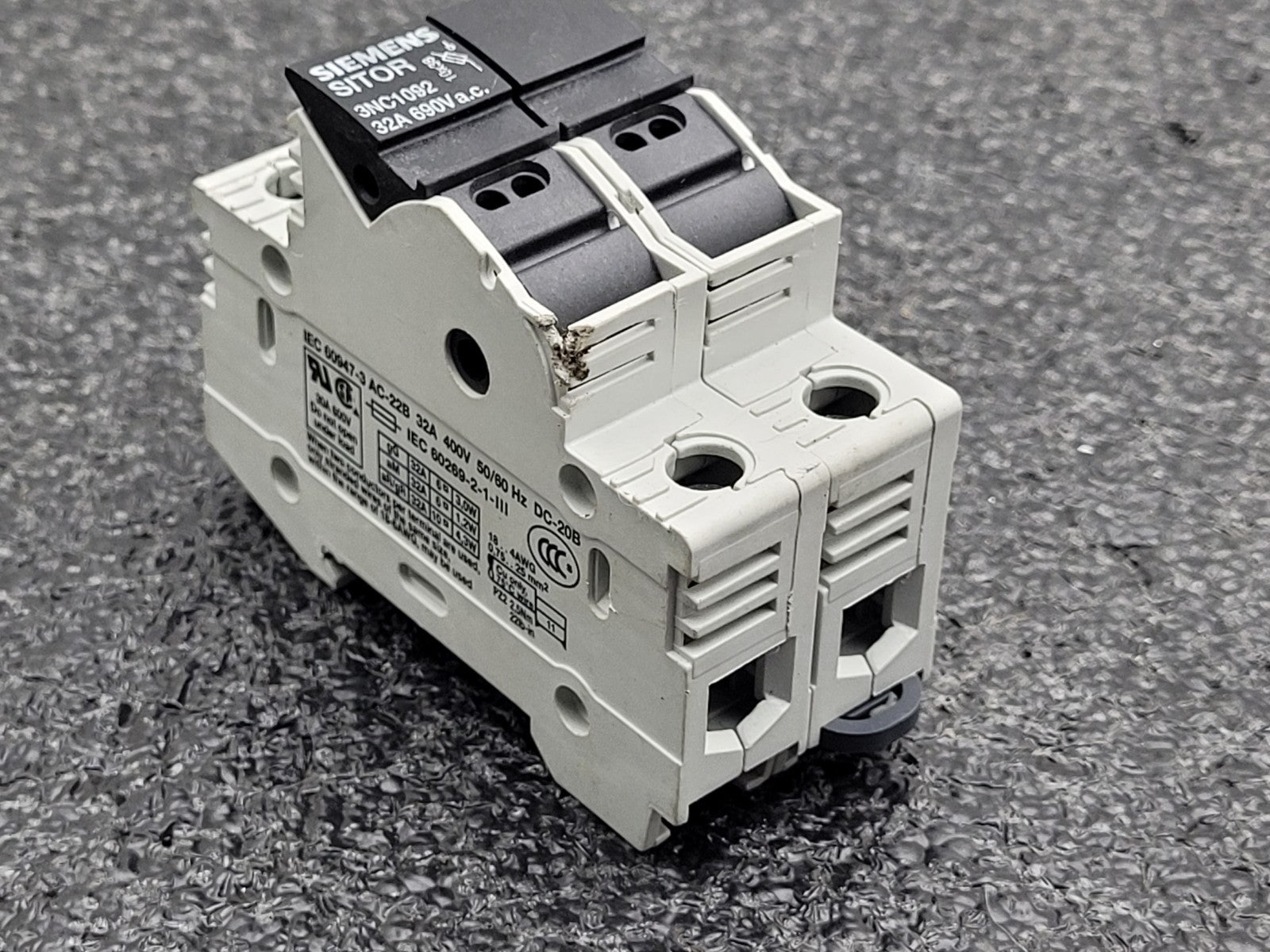 Lot of 15x SIEMENS SITOR Double Fuse Hoder DIN 3NC1092 AC-22B 50-60Hz 32A 400V