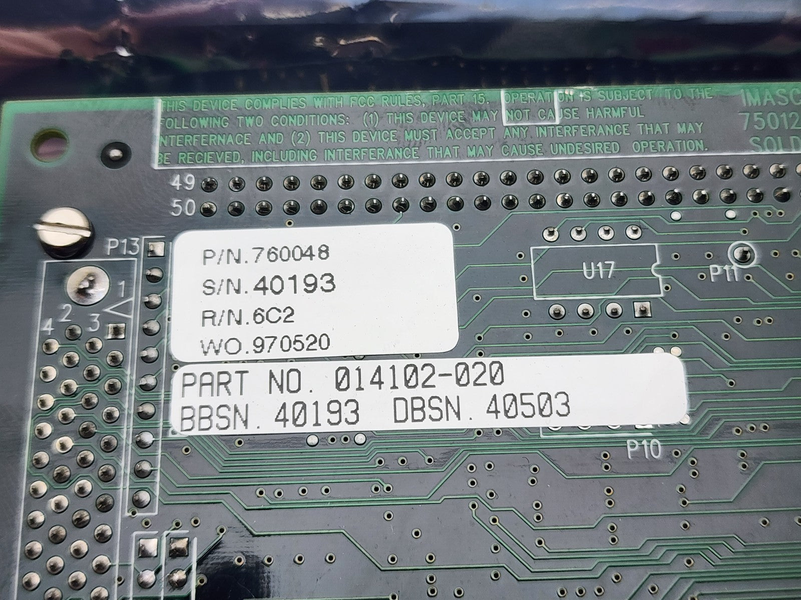 Imagraph Corp Imascan 76056 and 76048 014102-020 PCI Frame Grabber Image Capture