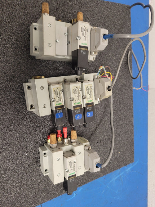 Numatics 5 Valve Solenoid 041SA400M0000F Pneumatic Manifold Set 3 Blocks DB25