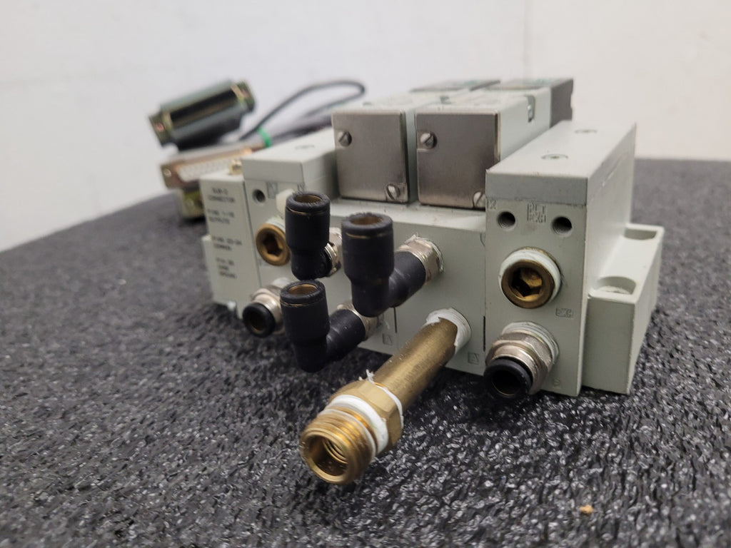 Numatics 5 Valve Solenoid 041SA400M0000F Pneumatic Manifold Set 3 Blocks DB25 B
