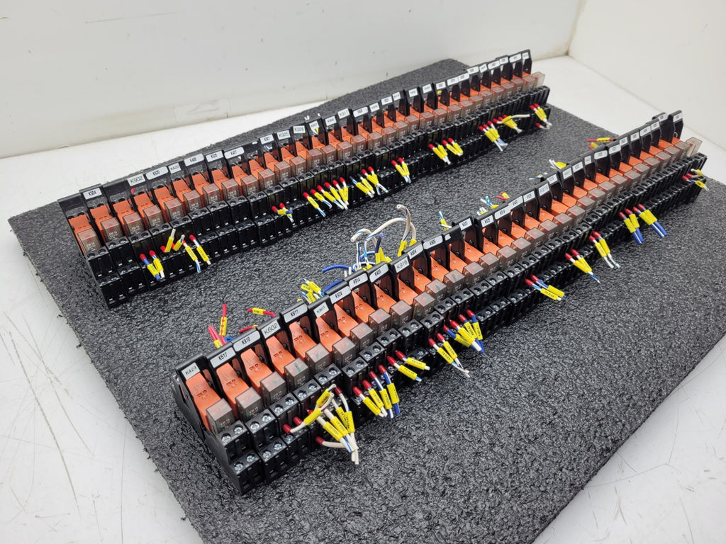 Lot of 62x Schrack DIN Rail Relay Block RT78725 24VDC RT424024 EM18 Indicator
