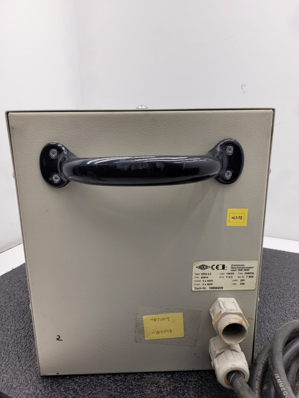 Muco  VDE 0550 transformer 19KVA 10056209 400V - 460V 3PH Step Up Stand Alone