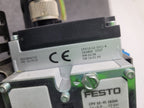 FESTO 8 Valve Pneumatic Solenoid Block CPV10-GE-DI01-8 165809 + CPV10-VI 18200
