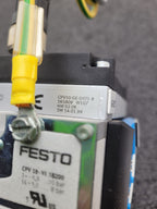 FESTO 8 Valve Pnumatic Solenoid Block CPV10-GE-DI01-8 165809 + CPV10-VI 18200
