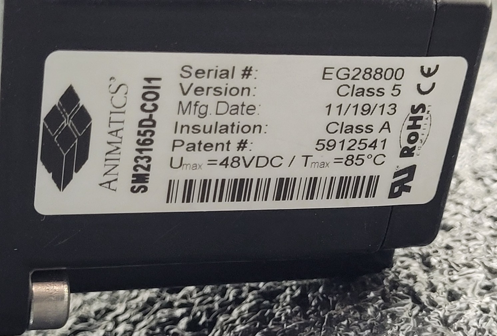 Moog Animatics SM23165D-C0I1 Servo Motor Smart Motor Driver 48VDC