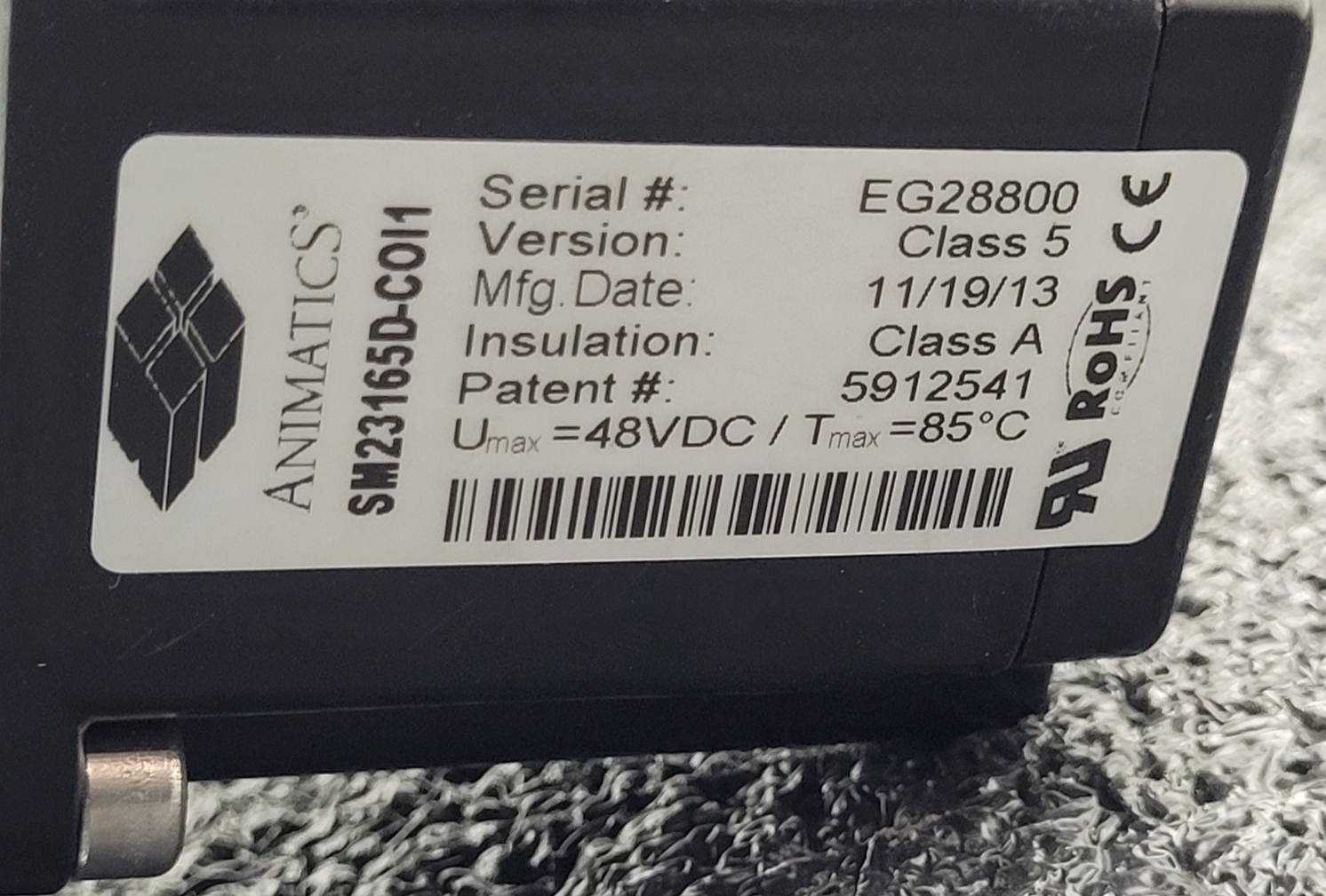 Moog Animatics SM23165D-C0I1 Servo Motor Smart Motor Driver 48VDC