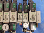 Numatics 9x Valve Solenoid 041SA400M0000F 7x Regulated Pneumatic Manifold N2