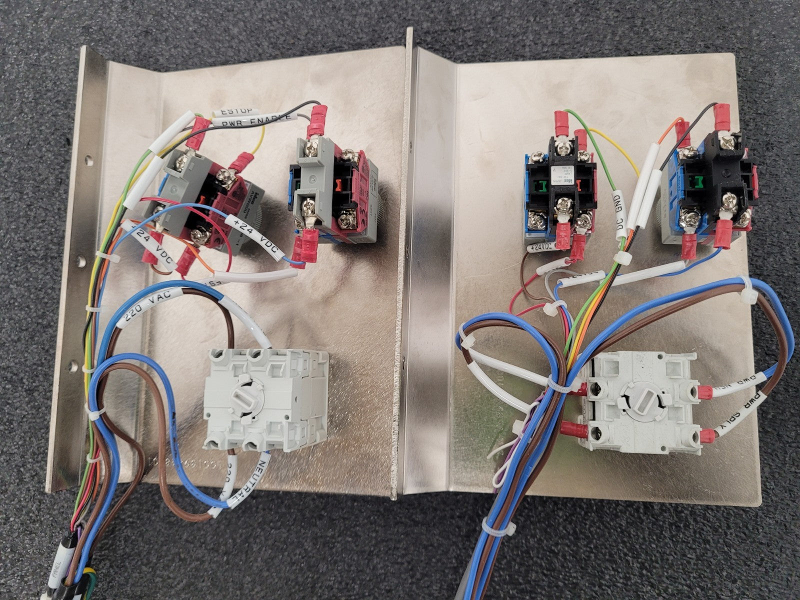 Lot of 2x Machine Control Electric Panel Main Disconnect On/Off and EMO Switch