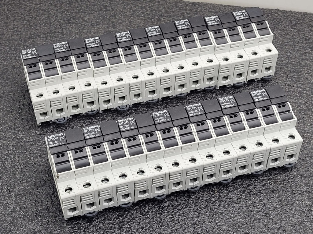 Lot of 15x SIEMENS SITOR Double Fuse Hoder DIN 3NC1092 AC-22B 50-60Hz 32A 400V