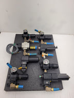 Lot of 4 Norgren R74G-4AK-RMG Filter Regulator Assembly 1x SMC NAV4000 Solenoid