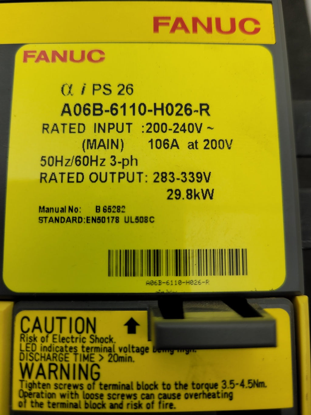 FANUC Power Supply Module YWP-C Interface Control Board A06B-6110-H026-R 29.8KW