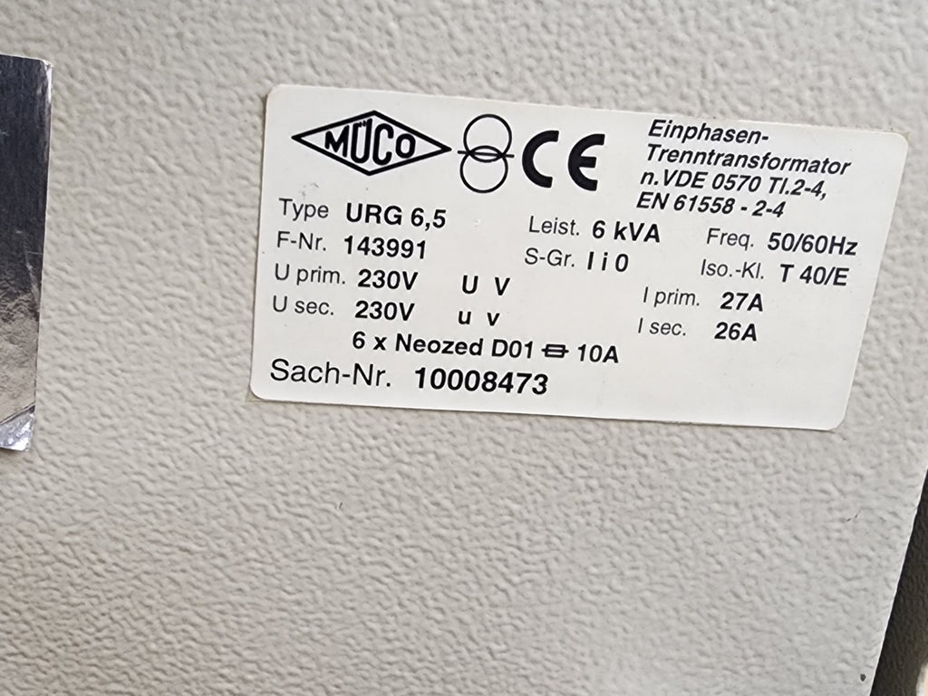 Muco Einphasen Isolation Transformer EN 61558-2-4 Transformer 6KVA 230V - 230VAC
