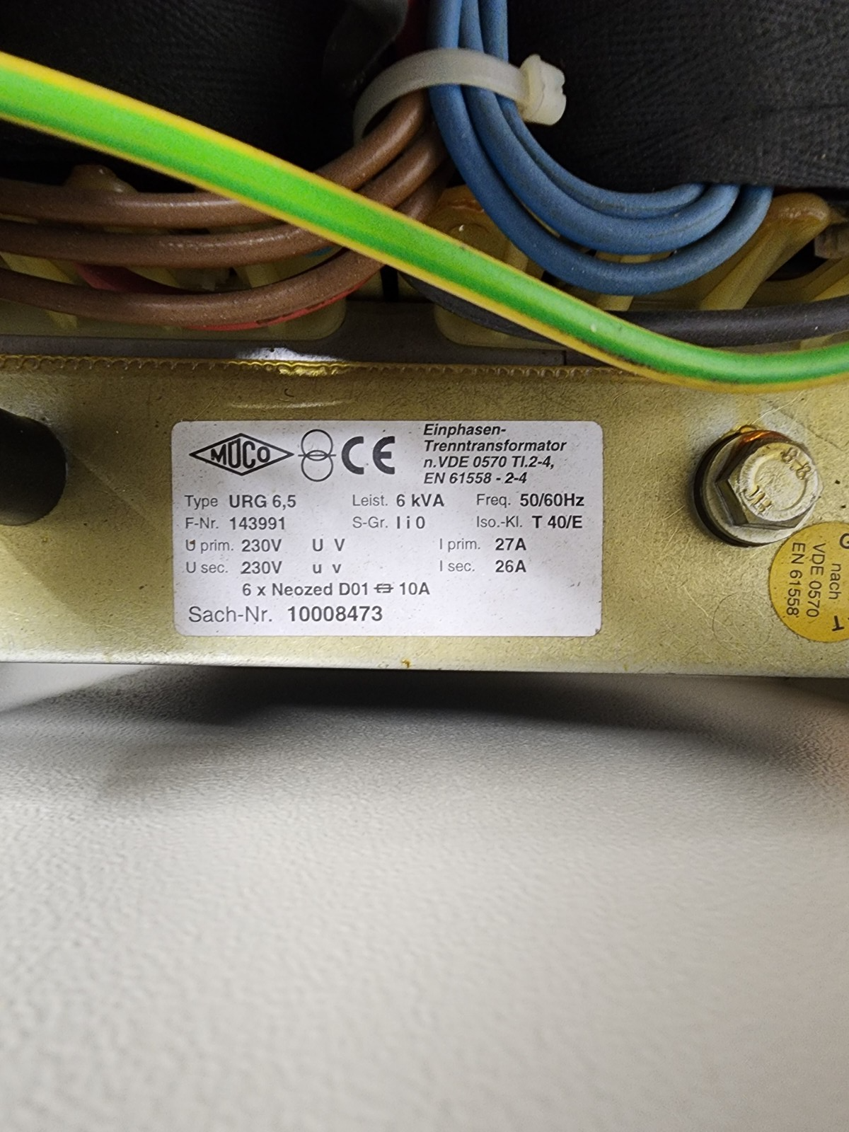 Muco Einphasen Isolation Transformer EN 61558-2-4 Transformer 6KVA 230V - 230VAC