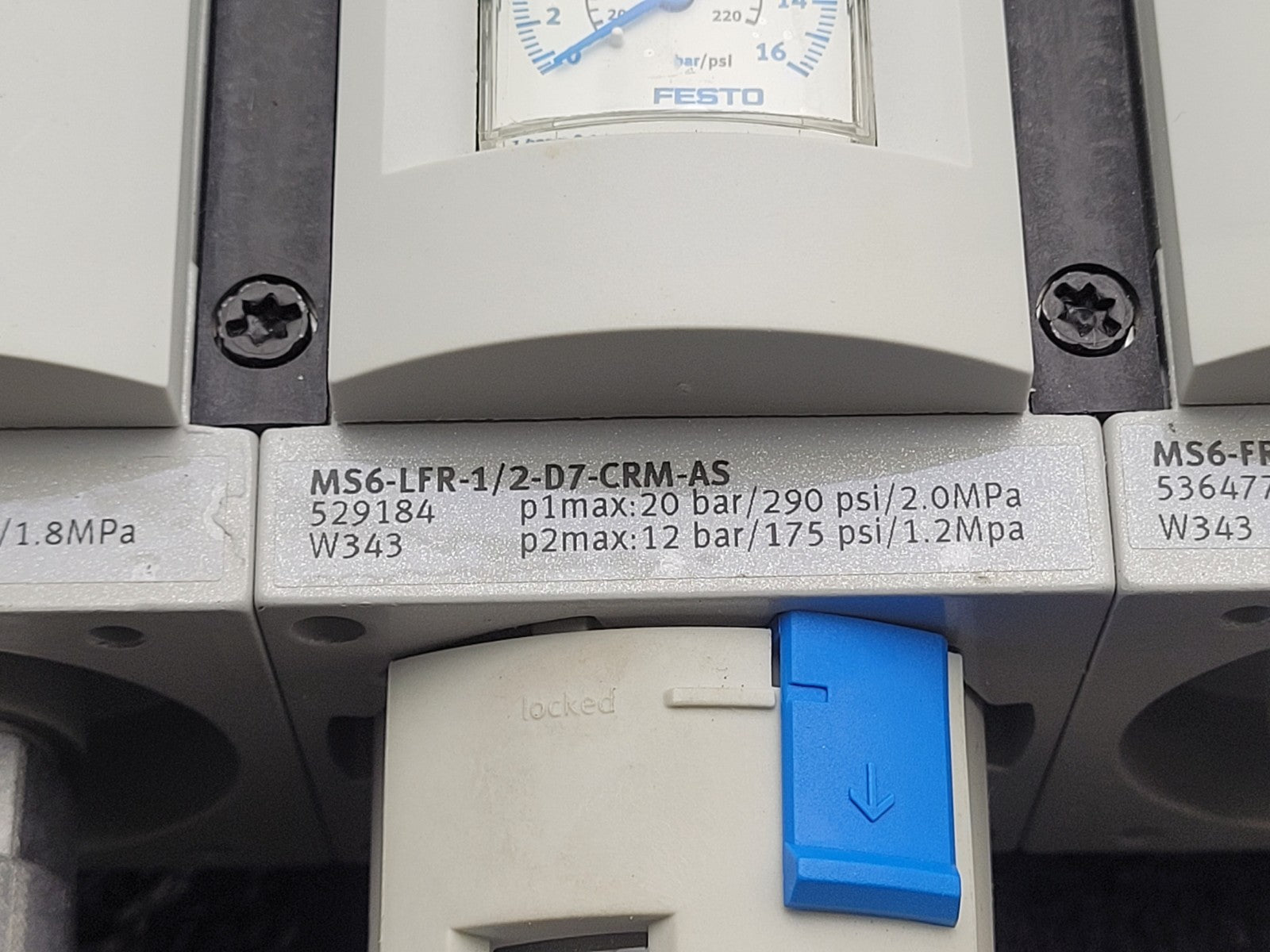 Festo MS6-LFR Filter Regulator On/OFF Solenoid Pneumatic Air Manifold 531030