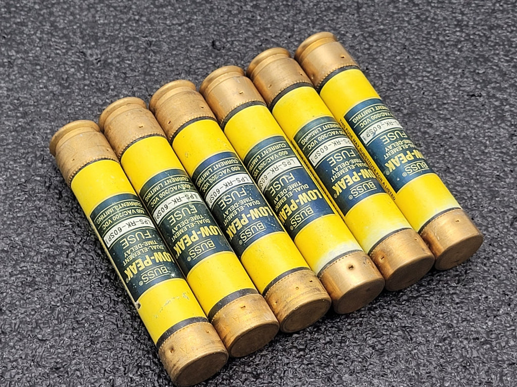 Lot of  6  Bussmann LPS-RK-60SP 60 Amp Fuses Low Peak 600 Volts