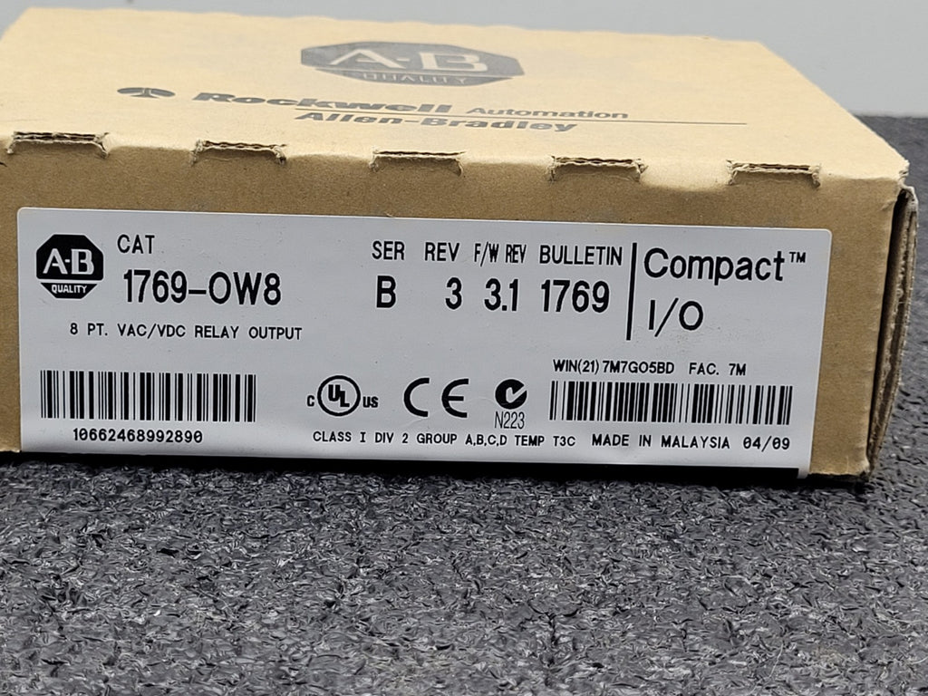 New Allen Bradley 1769-OW8I Ser B Compact AC/DC Relay Output Module AB 1769-0W8I