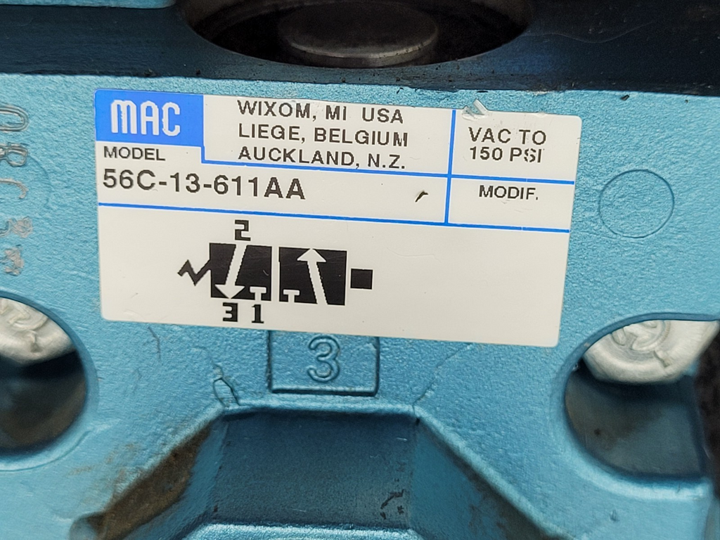 MAC 56C-13-611AA Solenoid Valve 24VDC VAC to 150 PSI 130B-61AAAA Control