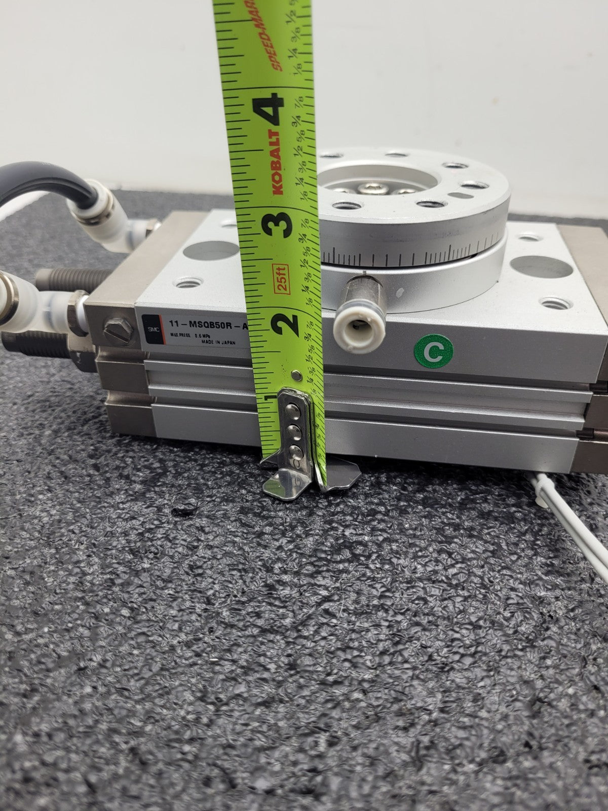 SMC 11-MSQB50R Pneumatic Rotary Actuator Table w/ 2x D-A93 Autoswitches Sensors