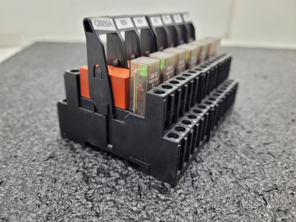Lot of 7x Schrack DIN Rail Relay Block RT78725 8A 230VAC RT424730 EM10 Indicator