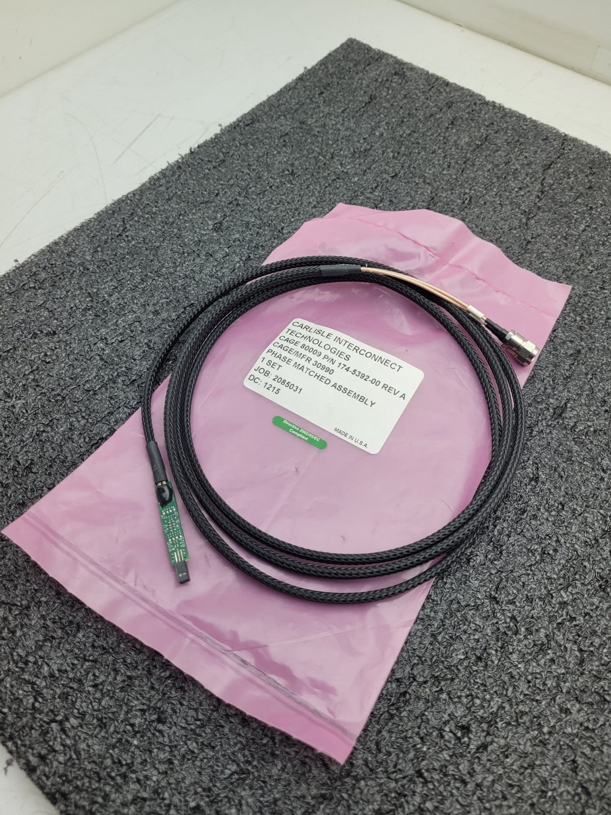 CARLISLE INTERCONNECT TECHNOLOGIES 174-5392-00 REV A PHASE MATCHED ASSEMBLY
