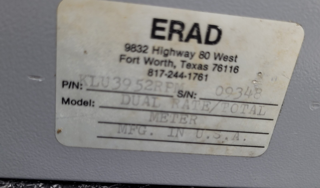 ERAD UDAC KLU3900 Dual Rate / Total Meter 3952R KLU3952RPM