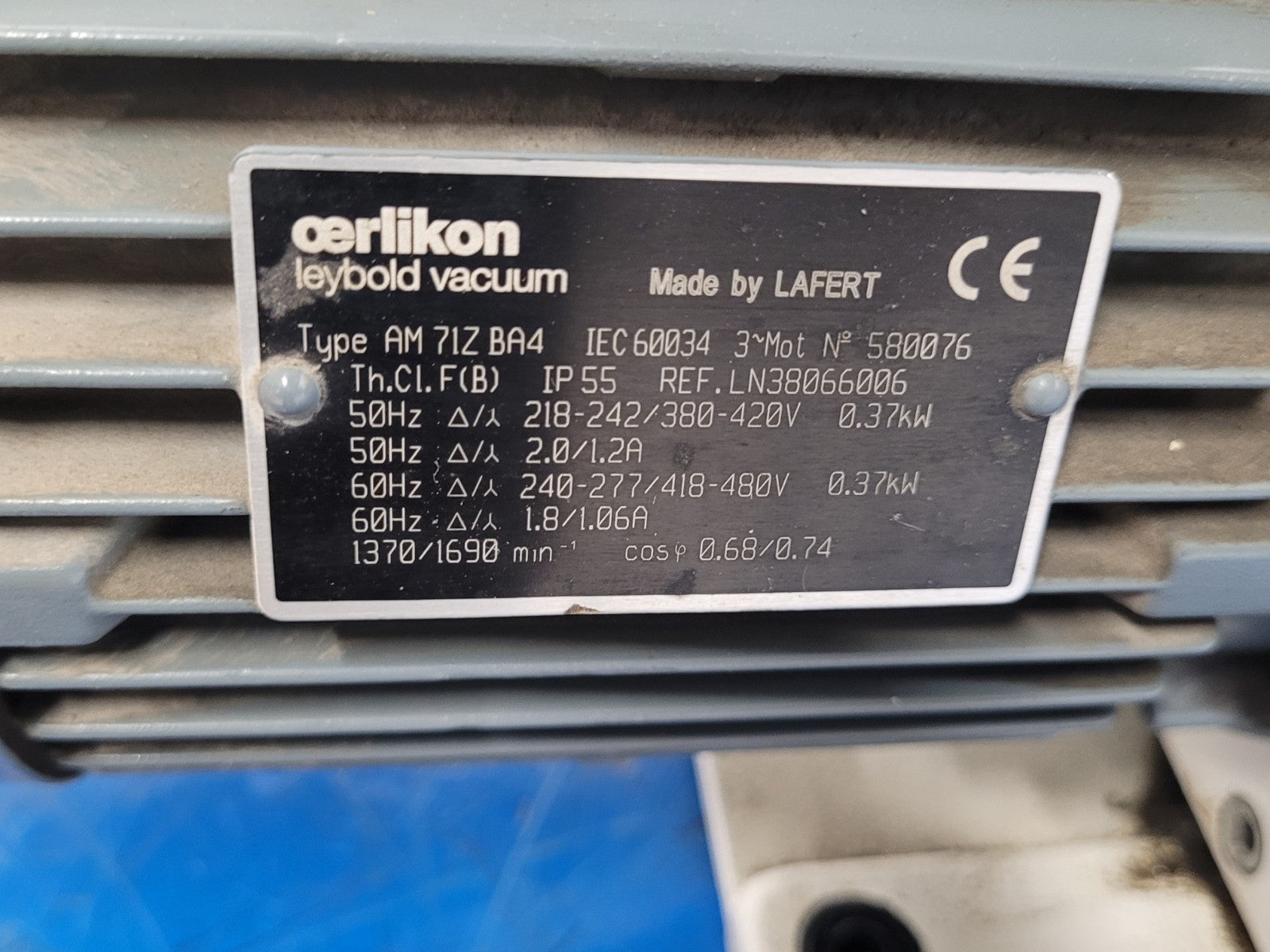 Leybold Trivac Rotary Vane Vacuum Pump D4B Load Tested Good 240/480VAC 1/3HP [B]